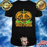 Halloween pumpkin kick or treat moon shirt
