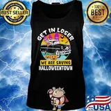 Halloween skeleton driving car get in loser we're saving halloweentown vintage retro s Tank top