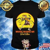 Halloween skeleton music makes me feel alive moon shirt