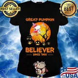 Halloween snoopy and woodstock witch great pumpkin believer since 1966 moon s Ladies tee