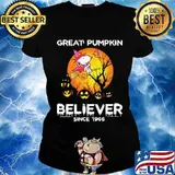 Halloween snoopy great pumpkin believer since 1996 s Ladies tee