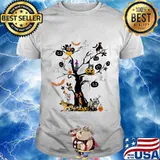 Halloween tree dogs pumpkins ghost bats shirt