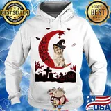 Halloween yorkie witch i love you to the moon back pumpkin s Hoodie