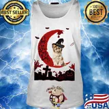 Halloween yorkie witch i love you to the moon back pumpkin s Tank top