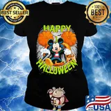 Happy halloween mickey mouse witch pumpkin s Ladies tee