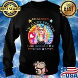 Hippie burlington girl i'm blunt because god rolled me that way vintage retro s Sweater