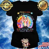 Hippie fedex girl i'm blunt because god rolled me that way vintage retro s Ladies tee