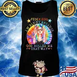 Hippie fedex girl i'm blunt because god rolled me that way vintage retro s Tank top
