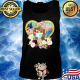 Hippie Nature Fitted Forest Flowers Mask Shirt Tank top