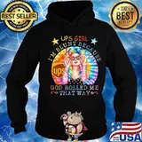 Hippie ups girl i'm blunt because god rolled me that way vintage retro s Hoodie