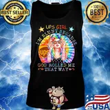 Hippie ups girl i'm blunt because god rolled me that way vintage retro s Tank top