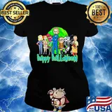 Horror characters rick and morty happy halloween s Ladies tee