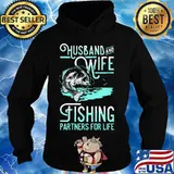 Husband and wife fishing partners for life black s Hoodie