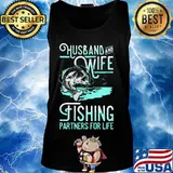 Husband and wife fishing partners for life black s Tank top