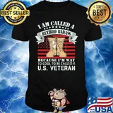 I am called a retired badass because i'm way to cool to be called a us veteran american flag independence day shirt