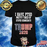 I have ptsd pretty tired of stupid democrats trump 2020 american flag stars shirt
