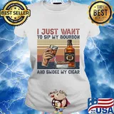 I just want to sip my bourbon and smoke my cigar vintage retro s Ladies tee