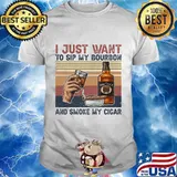 I just want to sip my bourbon and smoke my cigar vintage retro shirt