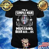 I'm a simple man i like mustang beer and boobs shirt