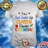 I'm a sped teacher classy educated essential Book and apple shirt