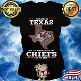 I may live in texas but i'll always have the kansas city chiefs in my dna s Ladies tee