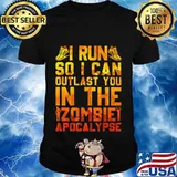 I run so i can outlast you in the zombie apocalypse shirt