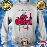 In october we wear pink Pumpkin Sunflower Wine Breast Cancer Awareness s Sweater