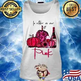 In october we wear pink Pumpkin Sunflower Wine Breast Cancer Awareness s Tank top