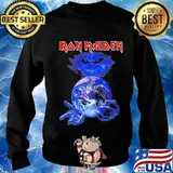 Iron maiden band skeleton holding earth s Sweater