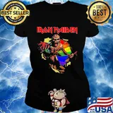 Iron maiden band skeleton lgbt flag s Ladies tee