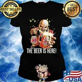 Iron maiden band skeleton the beer is here s Ladies tee