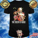 Iron maiden band skeleton the beer is here shirt