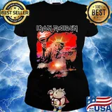 Iron maiden band skeleton the statue of liberty s Ladies tee