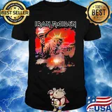 Iron maiden band skeleton the statue of liberty shirt