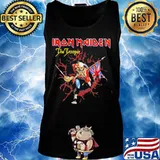 Iron maiden band the trooper skeleton holding british flag s Tank top