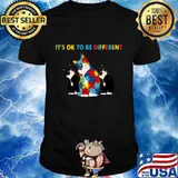 IT'S OK TO BE DIFFERENT CAT AUTISM SHIRT