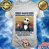 Jack skellington i hate morning people and mornings and people vintage retro shirt