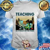 Jurassic face mask Teaching is a walk in the park vintage retro shirt