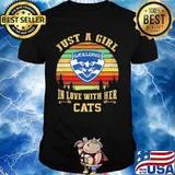 Just a girl in love with her cats geelong vintage retro shirt