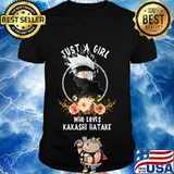 Just a girl who loves kakashi hatake flowers shirt