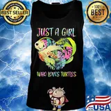 Just a girl who loves turtles flower s Tank top