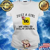Just a girl who works for dollar general flowers s Ladies tee