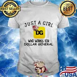 Just a girl who works for dollar general flowers shirt