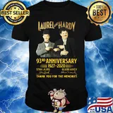 Laurel and hardy 93rd anniversary 1927 2020 thank you for the memories signatures shirt