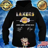 Los angeles lakers lebron james anthony davis signatures s Hoodie