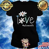 Love autism mom life bird flowers s Ladies tee