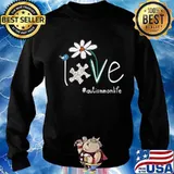 Love autism mom life bird flowers s Sweater