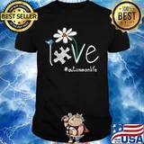 Love autism mom life bird flowers shirt