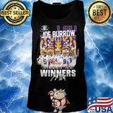 Lsu tigers joe burrow 2019 heisman trophy winners signature s Tank top