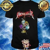 Metallica band skulls fire shirt